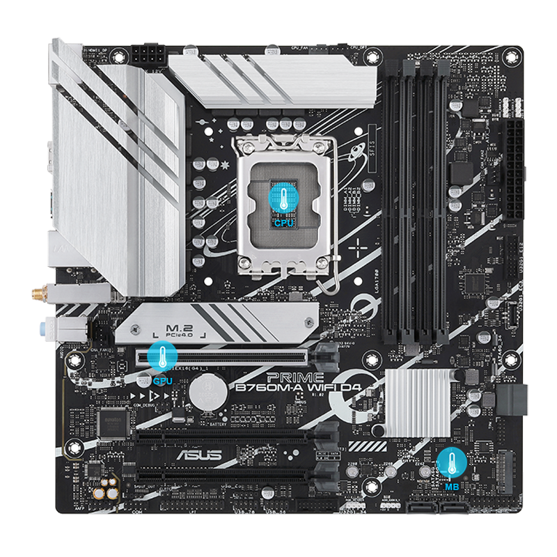 Материнская плата Socket-1700 ASUS PRIME B760M-A WIFI D4 (B760) 4*DDR4 HDMI DP mATX
