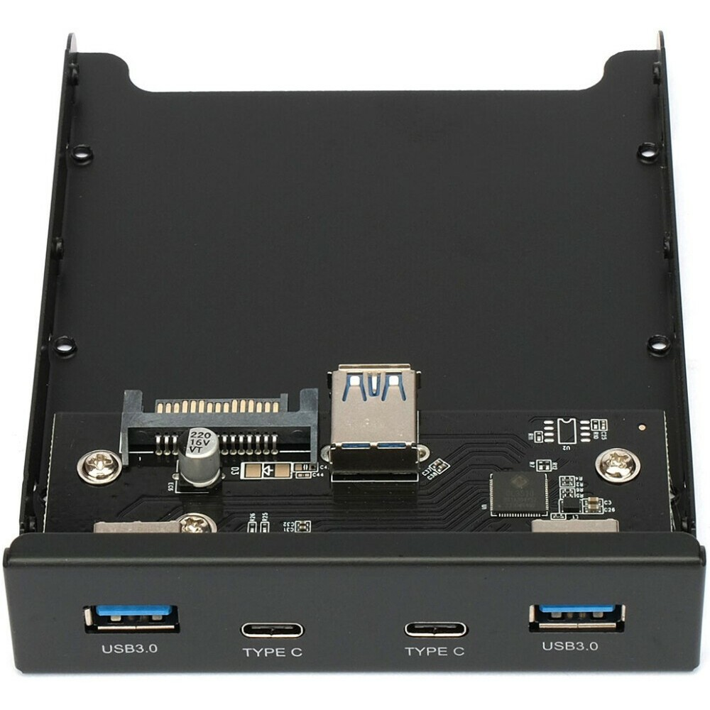 Концентратор 4-port USB3.0 в 3.5" отсек, Gembird FP3.5-USB3-2A2C
