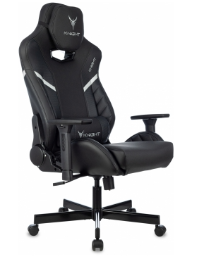 Кресло Knight Thunder 5X (эко.кожа, мех. качания, крест. металл, до 150 кг) Черный
