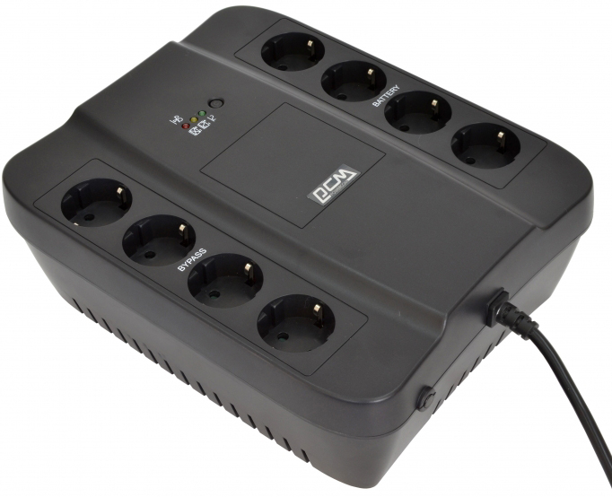 ИБП Powercom Spider  SPD-850N 850 ВА (8 х Euro розеток: 4 с резервным питанием, 4 с фильтрацией)