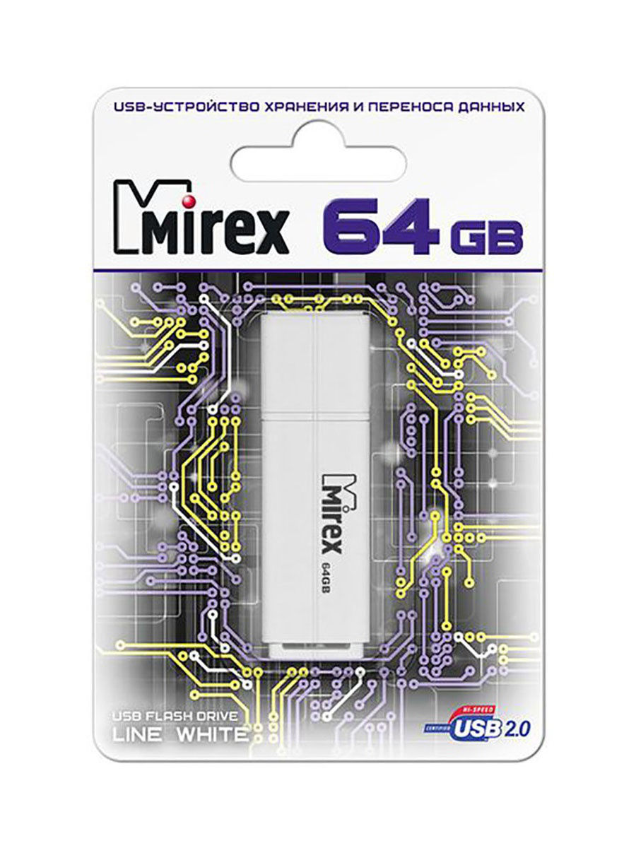 Флешка 64Gb Mirex Line USB White