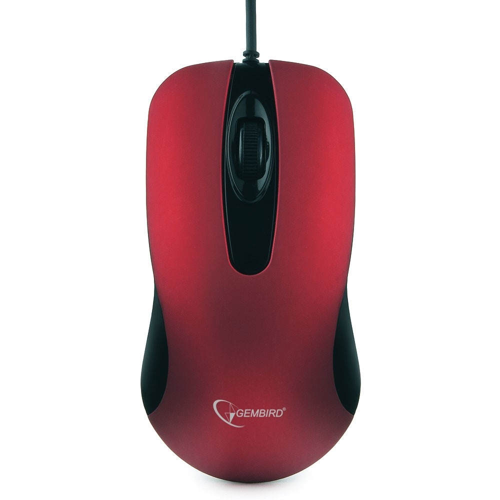 Мышь проводная Gembird MOP-400R Optical USB красный