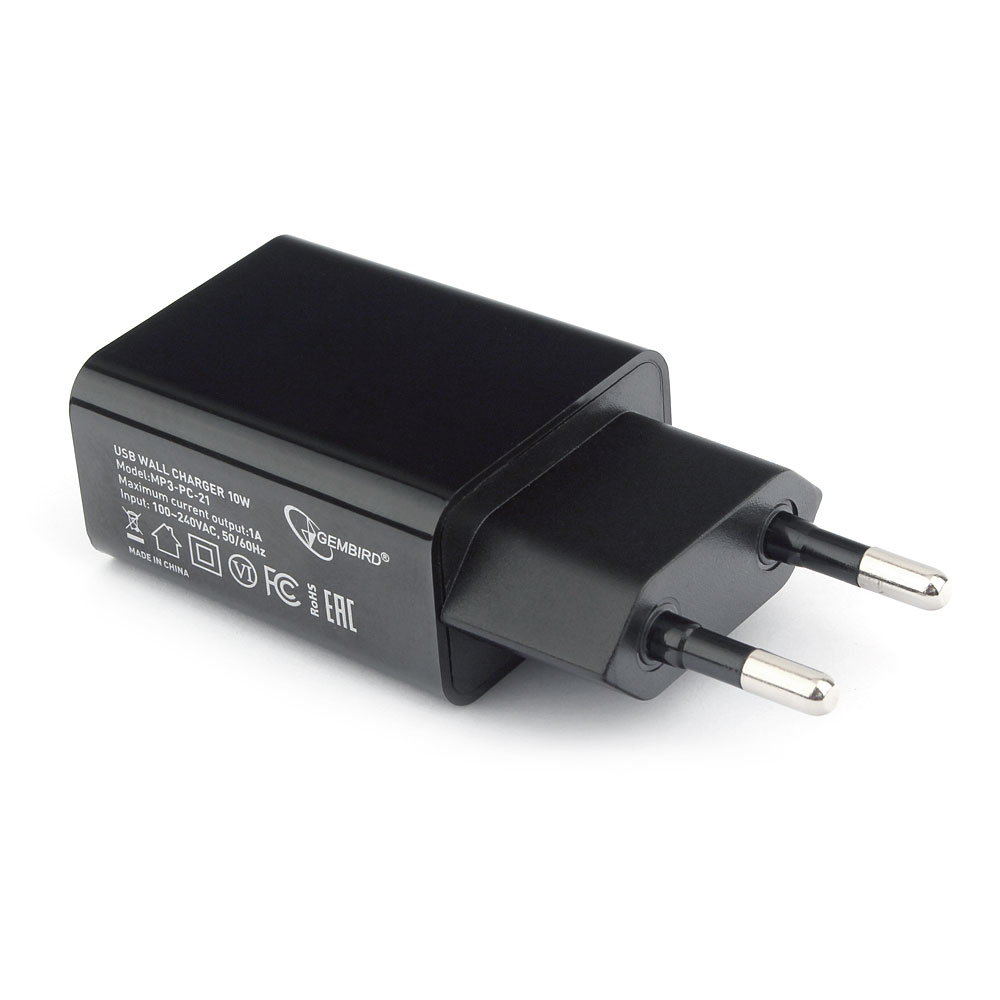 Сетевое зарядное устройство Cablexpert MP3A-PC 5W USB-A Black