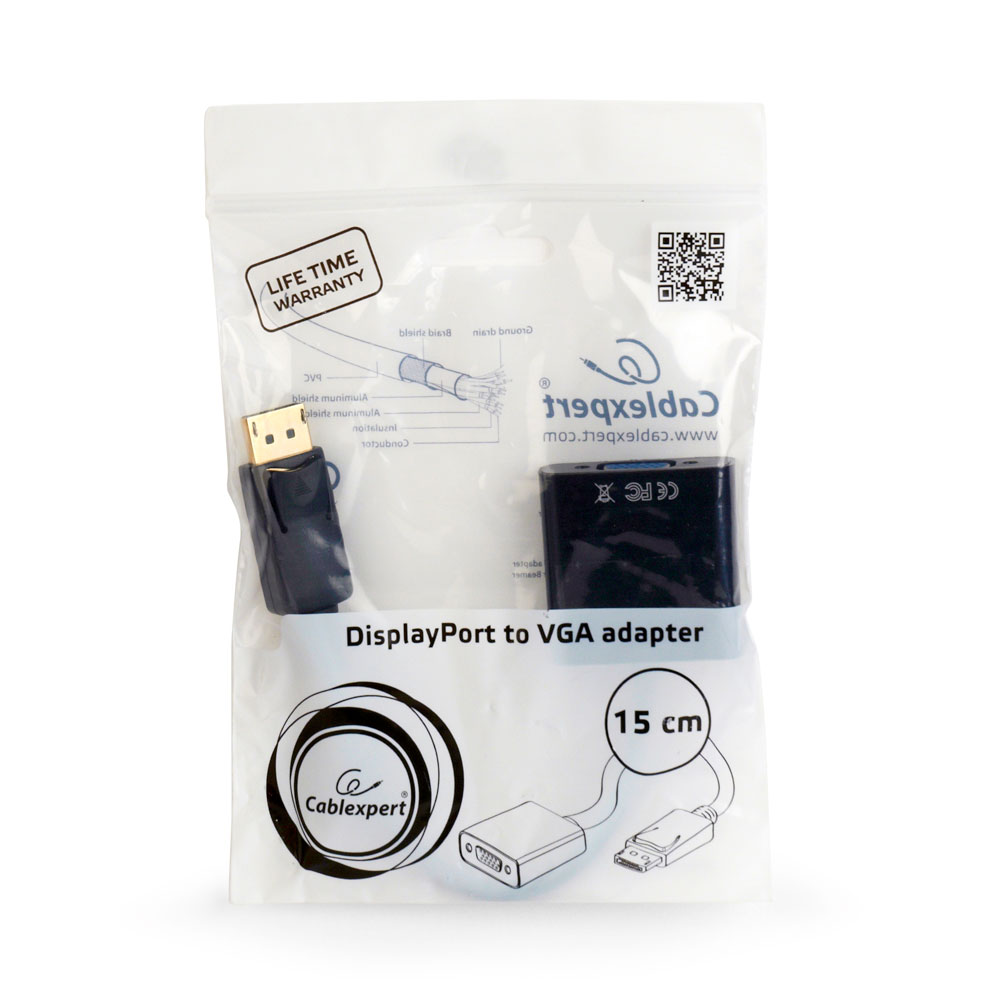 Кабель-переходник DP (m) < - > VGA (f), Cablexpert
