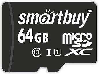 Карта памяти microSD .64Gb SmartBuy Class 10