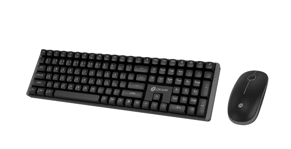Комплект беспроводной (клавиатура+мышь) Оклик S315W Multimedia черный