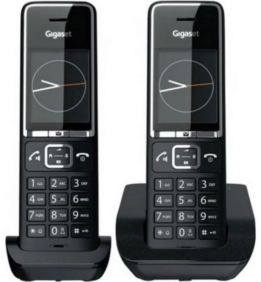 Радиотелефон Gigaset DECT Comfort 550 DUO RUS черный (труб. в компл.:2шт) автооветчик АОН