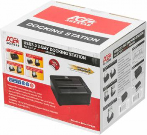 Док-станция AgeStar 3UBT8 (2*2.5"/3.5" HDD, clone, блок питания) серебристый
