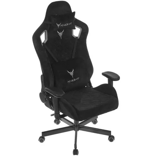 Кресло Knight Outrider (ткань, мех. качания, реклайнер, крест. металл, до 150 кг) Черный