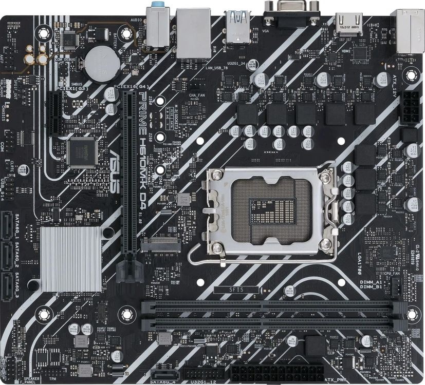Материнская плата Socket-1700 ASUS PRIME H610M-K D4 (H610) 2xDDR4 M.2 HDMI VGA mATX