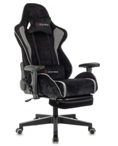 Кресло Zombie DRIFT (ткань, мех. качания, крест. пластик, до 120 кг) Черно-серый