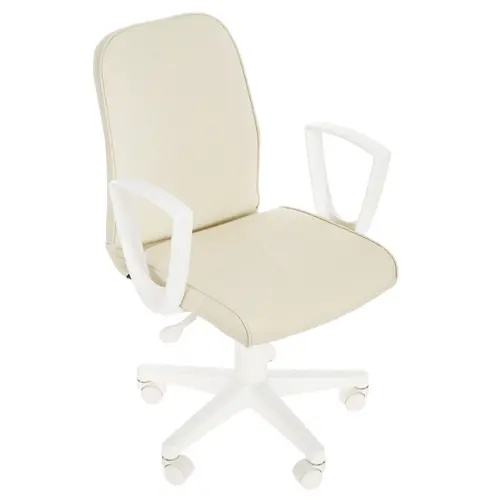 Кресло Бюрократ CH-W327 (эко.кожа, без мех. качания, крест. пластик, до 120 кг) Слоновая кость