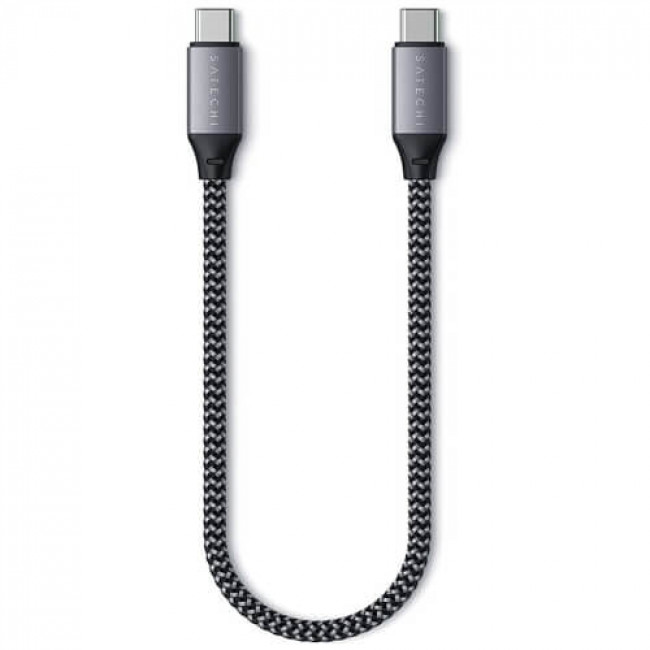 Кабель USB-C < - > USB-C, 0.25м, Satechi ST-TCC10M Space Gray (серый)