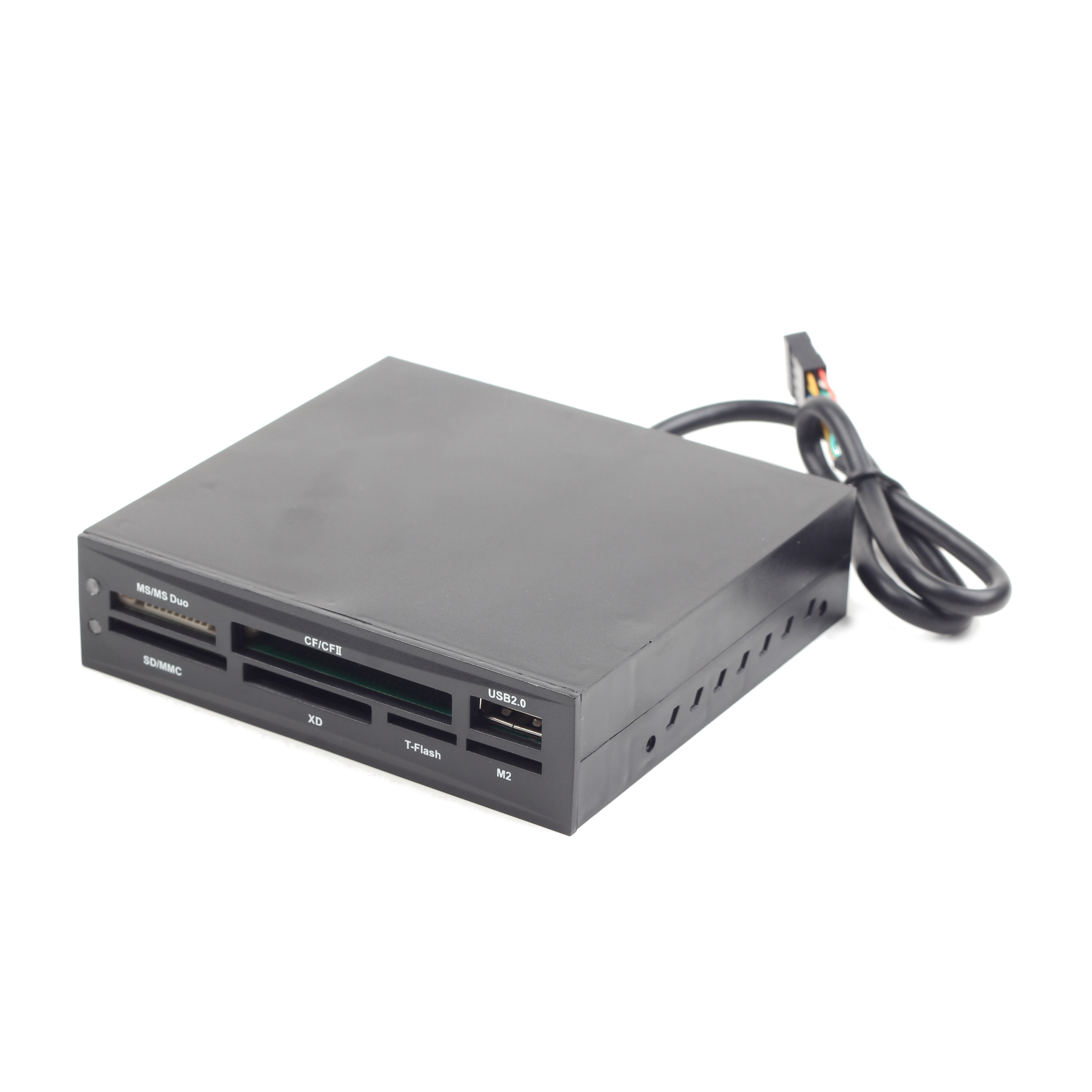 Картридер в 3.5" отсек Gembird FDI2-ALLIN1-02-B USB2.0, SD/SDHC, T-Flash, XD, MS, M2, черный