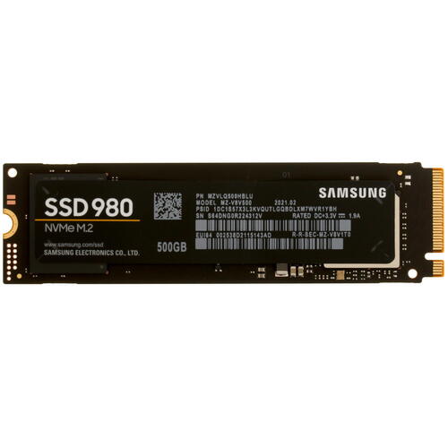 Накопитель SSD M.2 500Gb Samsung 980 (PCI-E 3.0 x4, 3100/2600 Мбайт/сек)