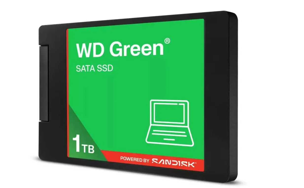 Накопитель SSD SATA 1Tb WD Green WDS100T5G0A (TLC, 545/510 Мбайт/сек)