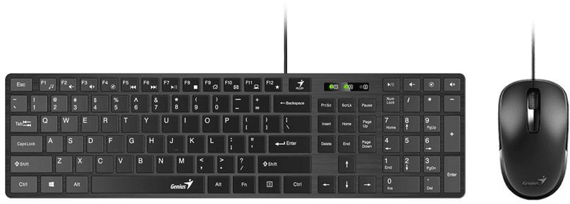 Комплект проводной (клавиатура+мышь) Genius SlimStar C126 черный