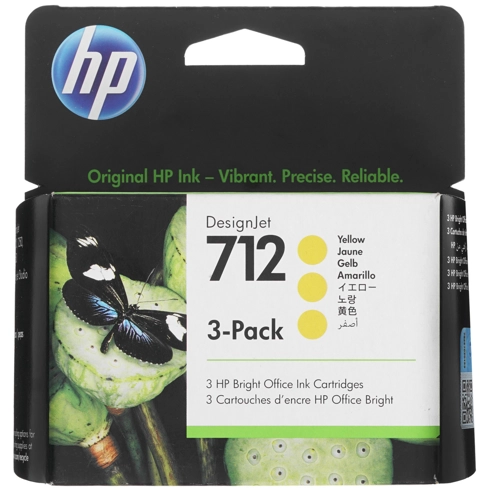 Картридж струйный HP 712 (3ED79A) для HP DesignJet T230/T630, 3-Pack, желтый