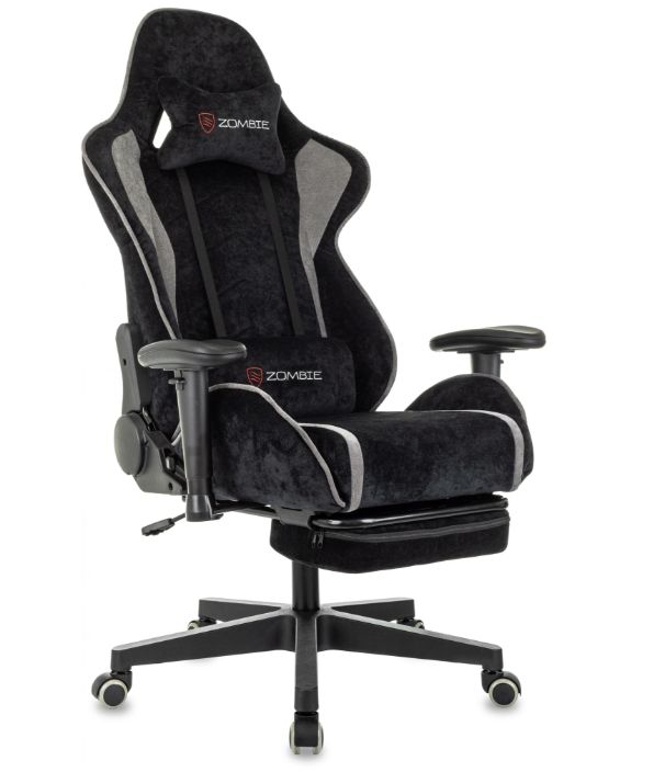 Кресло Zombie DRIFT (ткань, мех. качания, крест. пластик, до 120 кг) Черно-серый