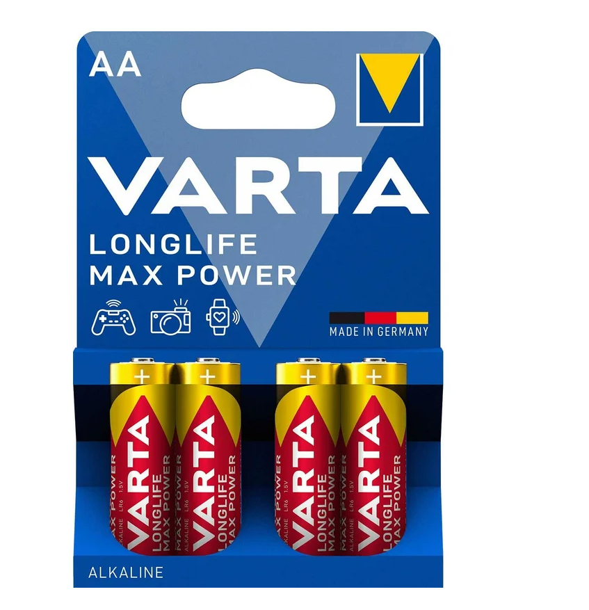 Элемент питания AA, 1.5V,  4шт, Varta Max Tech LR6 AA BL4