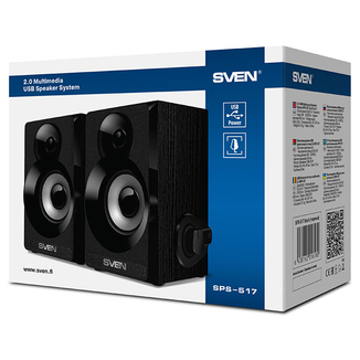 Акустическая система SVEN SPS-517 (2x3W, USB) дерево, черный