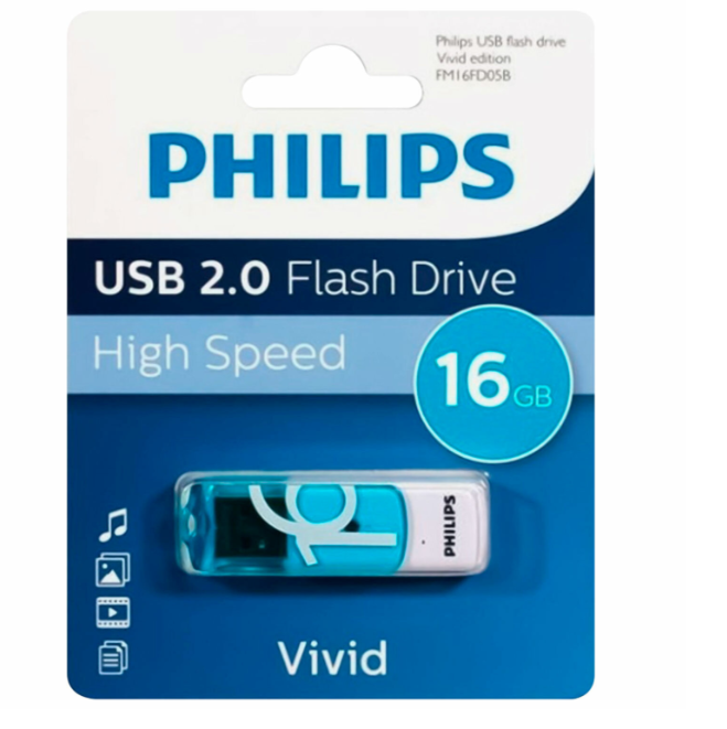 Флешка .16Gb PHILIPS VIVID2.0 USB 2.0