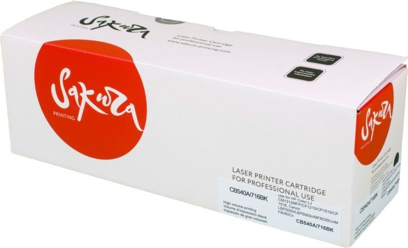 Картридж лазерный Sakura  SACB540A/716Bk (CB540A/716) для HP, Canon, черный