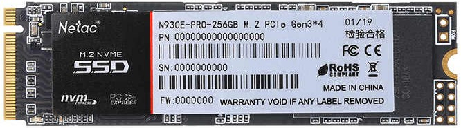 Накопитель SSD M.2 .256Gb Netac N930E Pro (PCI-E 3.0 x4, 2040/1270 Мбайт/сек)