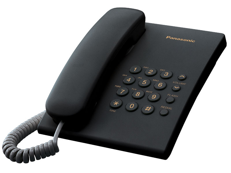 Телефон проводной Panasonic KX-TS 2350 RUB (черный)