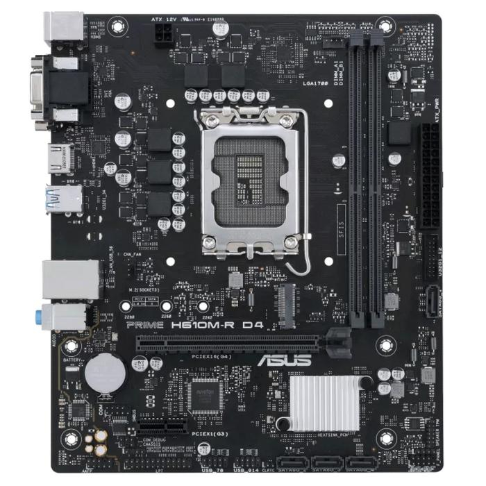 Материнская плата Socket-1700 ASUS PRIME H610M-R-SI (H610) 2*DDR5 M.2 HDMI VGA DVI mATX