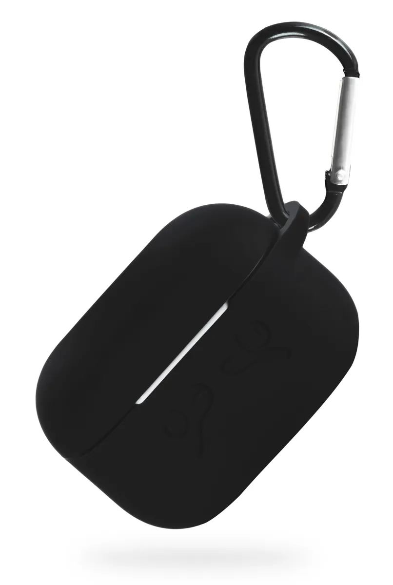 Чехол для наушников Apple Airpods Pro - Gurdini прорезиненный soft touch c карабином, черный