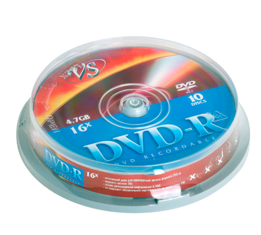 Диск DVD-R 4,7Gb VS 16x в Cake Box (10 шт)