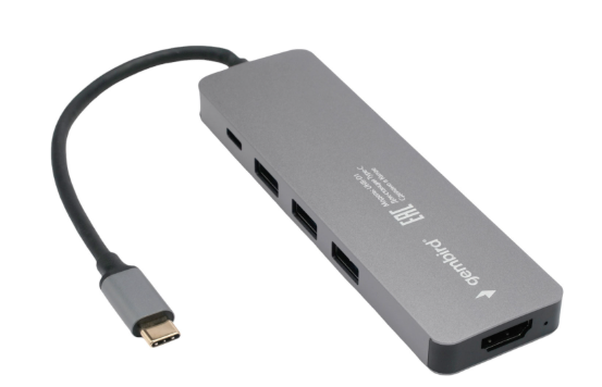 Док-станция USB-C - 5-port USB3.0, Gembird UHB-D1 17 см, алюминий