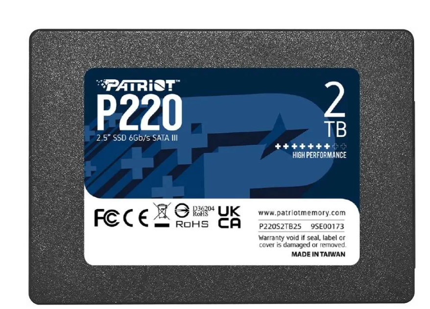 Накопитель SSD SATA 2Tb Patriot P220 (TLC, 550/500 Мбайт/сек)