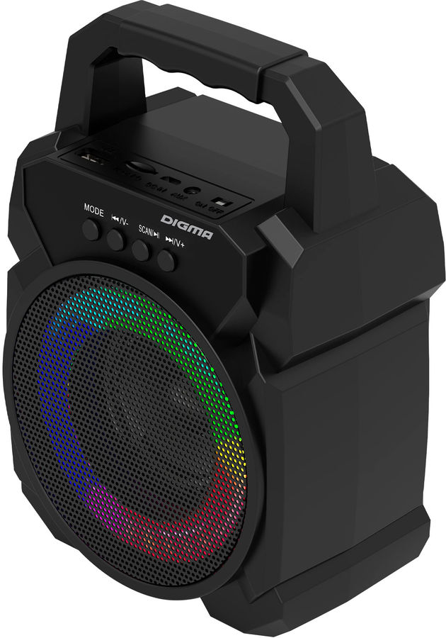 Акустическая система Digma D-PS1500 10W, BT, RGB, 500mAh