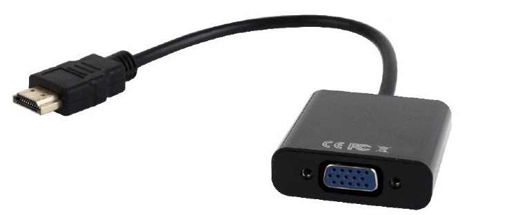 Кабель-переходник HDMI (m) < - > VGA (f), Cablexpert 15cm, jack3.5 аудиовыход