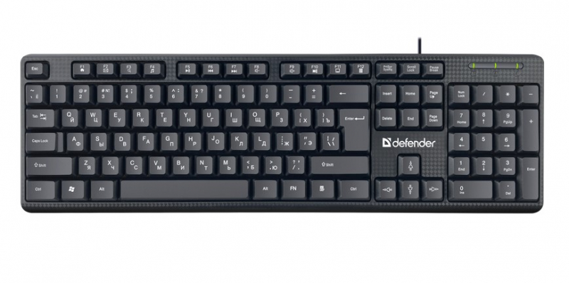 Клавиатура проводная Defender Daily HB-162 USB черный