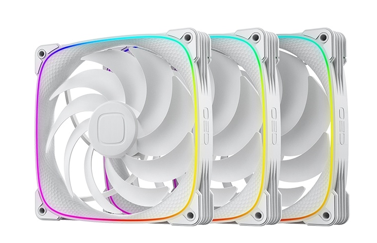 Комплект вентиляторов Geometric Future Squama 2503RW-14 Reverse ARGB White