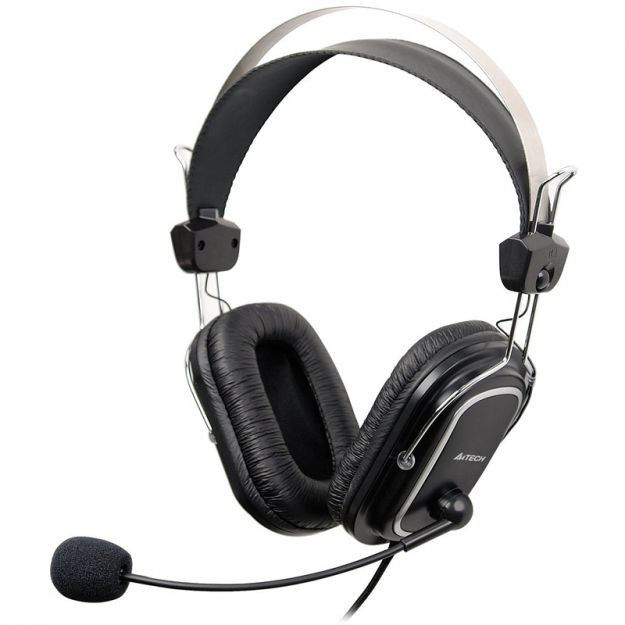 Наушники проводные A4Tech HS-50 (микрофон, 20 - 20 000 Гц, 97 дБ, 1.8м) черный