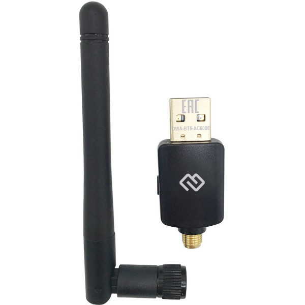 Сетевая карта USB2.0 Digma DWA-BT5-AC600C + Bluetooth, 1 антенна