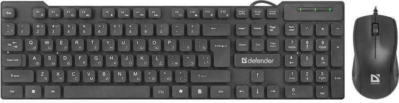 Комплект проводной (клавиатура+мышь) Defender York C-777 Black