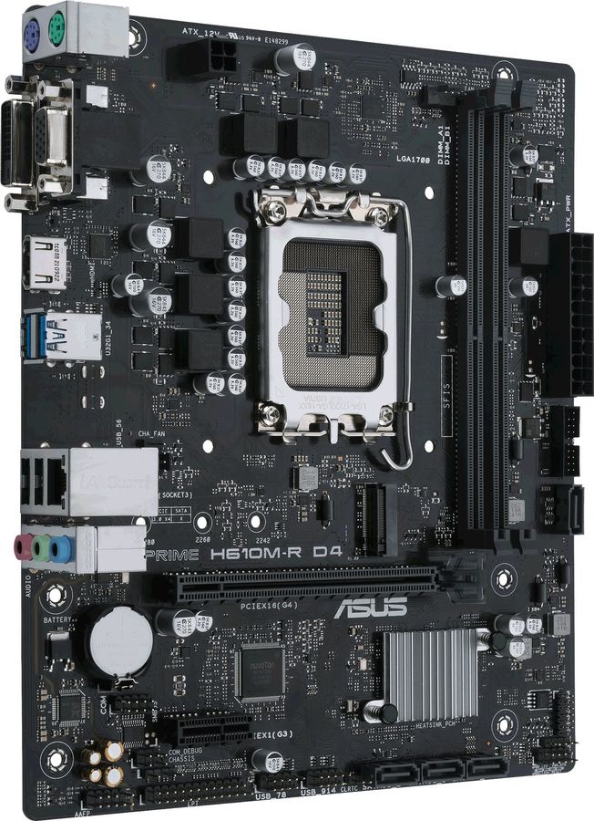 Материнская плата Socket-1700 ASUS PRIME H610M-R D4-SI (H610) 2*DDR4 1*PCI-Ex16 1*PCI-Ex1 M.2 HDMI V
