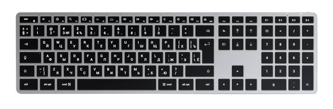 Клавиатура беспроводная Satechi Slim X3 Bluetooth Keyboard темно-серый