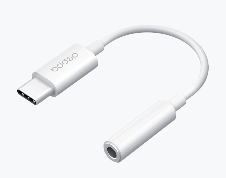 Переходник–адаптер Deppa (72408) Type-C (M) - 3.5 mm jack (F), белый