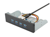 Концентратор 4-port USB3.0 в 5.25" отсек, Gembird FP5.25-USB3-4A