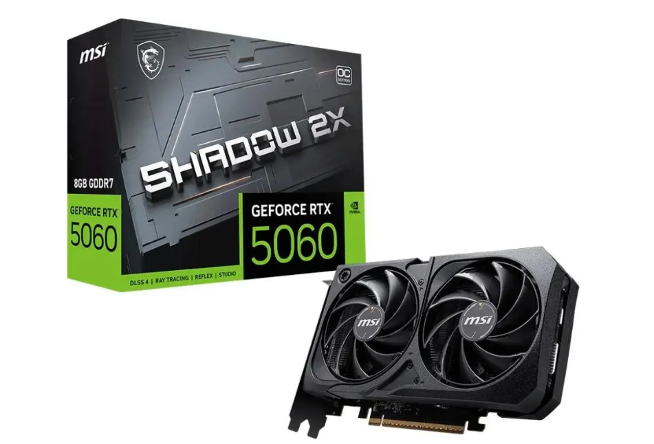 Видеокарта 8Gb MSI RTX 5060 8G SHADOW 2X OC (RTX5060) GDDR7 HDMI DP