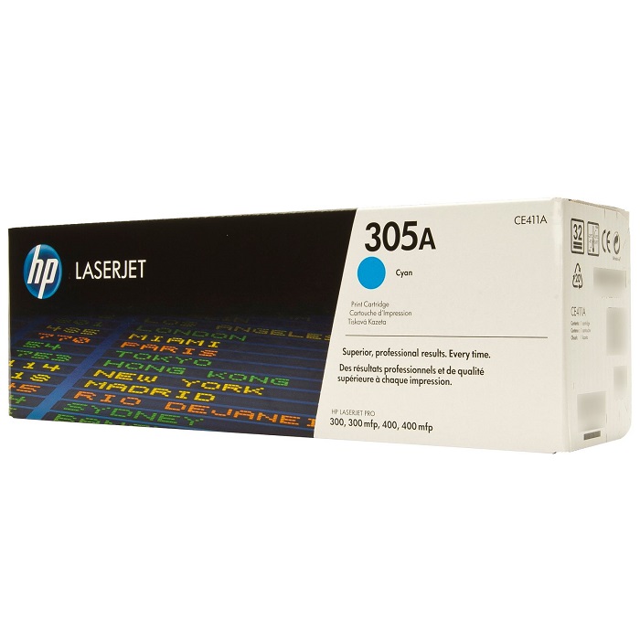 Картридж лазерный HP 305A (CE411A/CE411AC) для HP M351/M451/MFP M375/MFP M475, 2600 стр., голубой