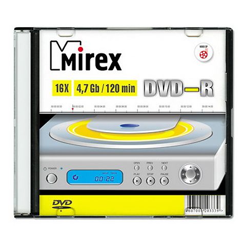 Диск DVD-R 4,7Gb Mirex 16x Slim Case