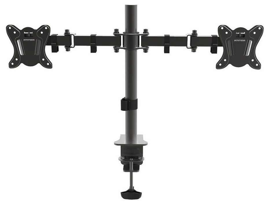Крепление для монитора Arm Media LCD-T13 (на 2 монитора, наклонно-поворотный, 15-32", 2х8 кг) черный
