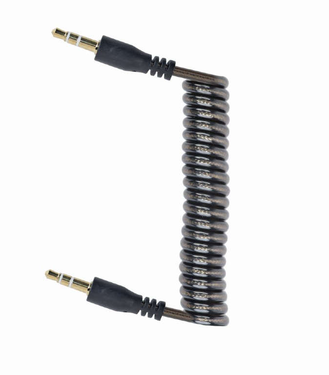Кабель аудио-видео 3.5Jack (m) < - > 3.5Jack (m)  1.8м, Cablexpert, спиральный, черный